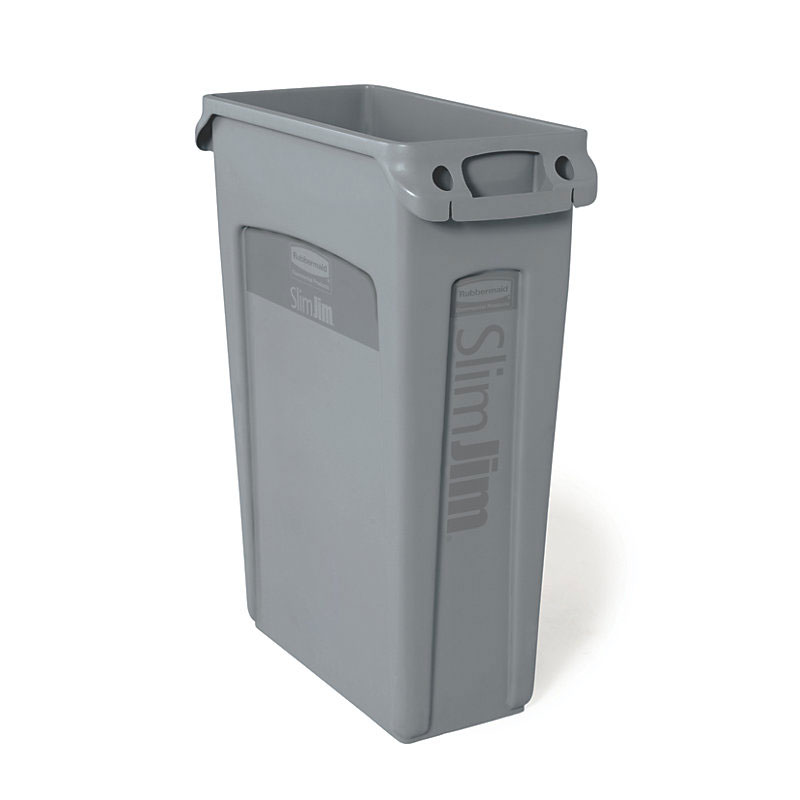 SLIM JIM VENTED WASTE CONTAINER 16 GL GY 4/CS